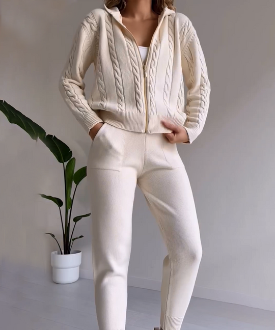 EB | 2-teiliges Set mit Strickjacke und lässigem Jacquard-Pullover