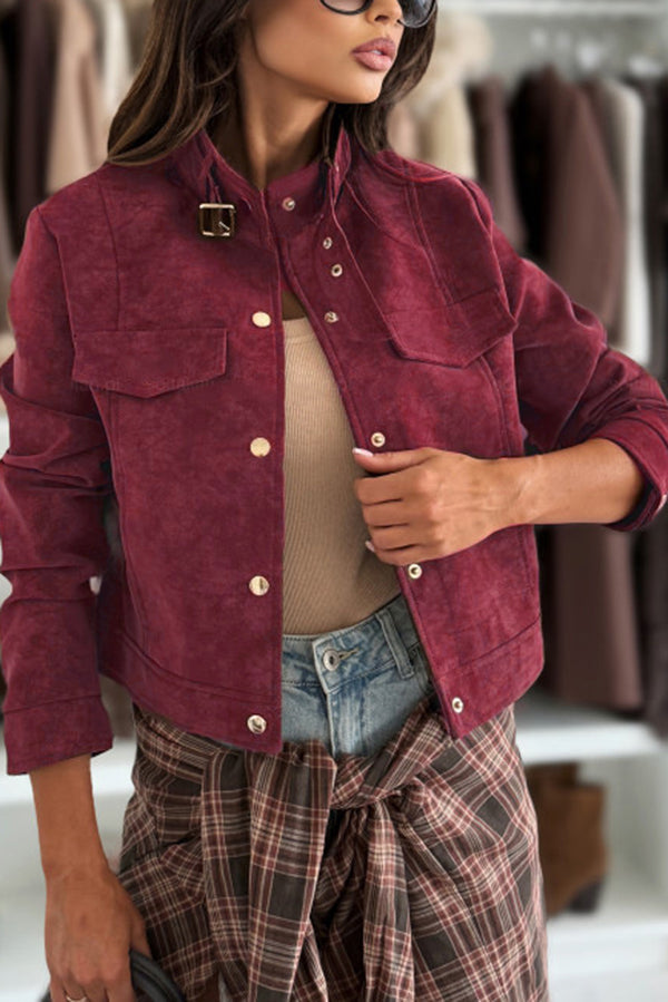EB | Stylische Langärmlige Freizeitjacke mit Knöpfen