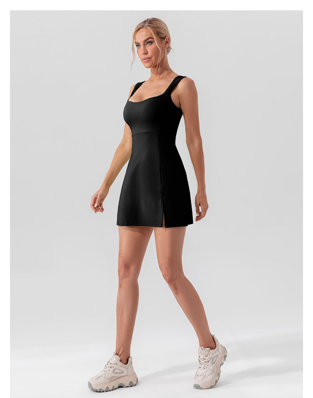 EB | Hosenträger einfarbig Yoga Tennisrock leichtes Sportkleid