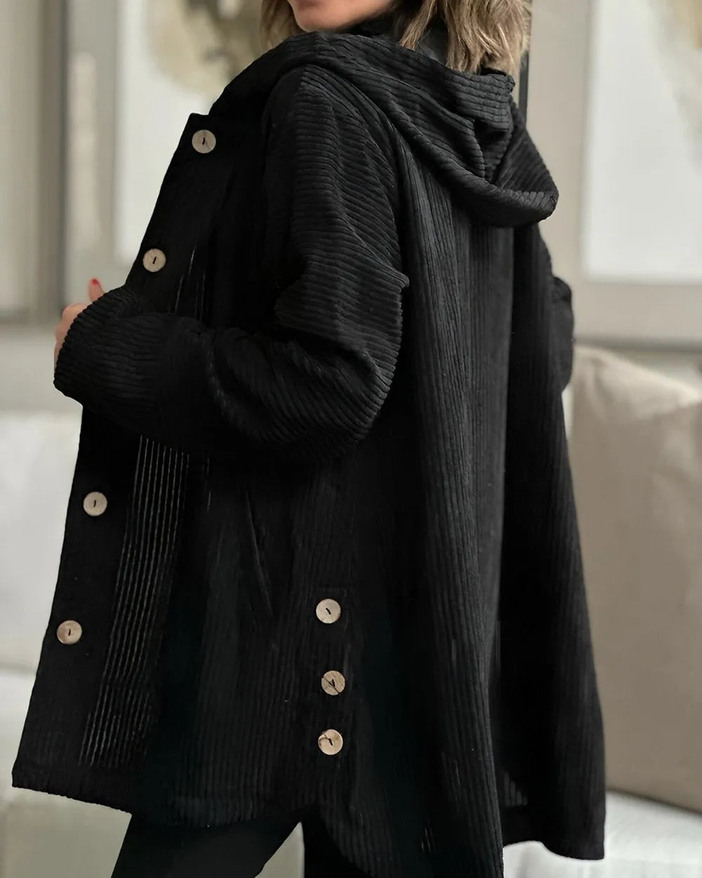 EB | Lässige Cordjacke mit Kapuze für Damen