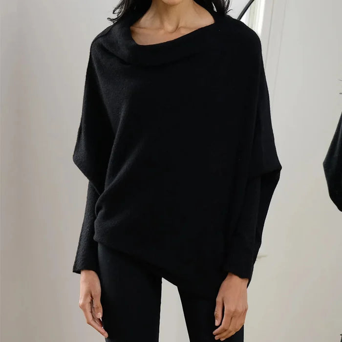 EB | Sweatshirt - Asymmetrisch Drapierter Off-Shoulder Pullover