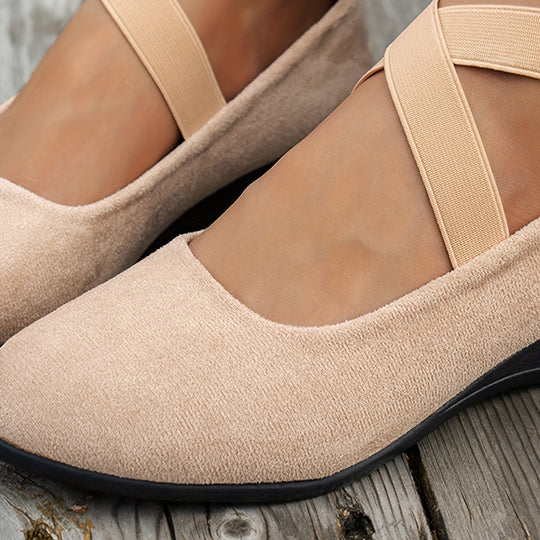 EB | Einfache Damen Ballerinas aus Atmungsaktivem Samt
