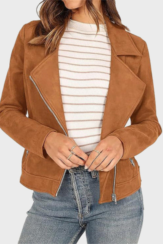 EB | Wildleder Cropped Bikerjacke