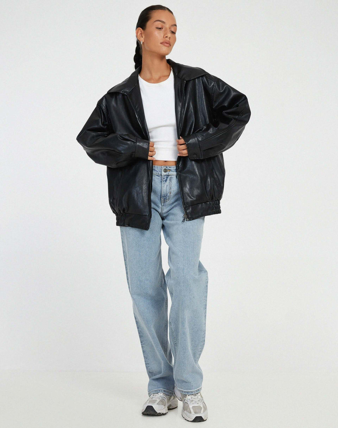 EB | Übergroße Damen Kunstlederjacke