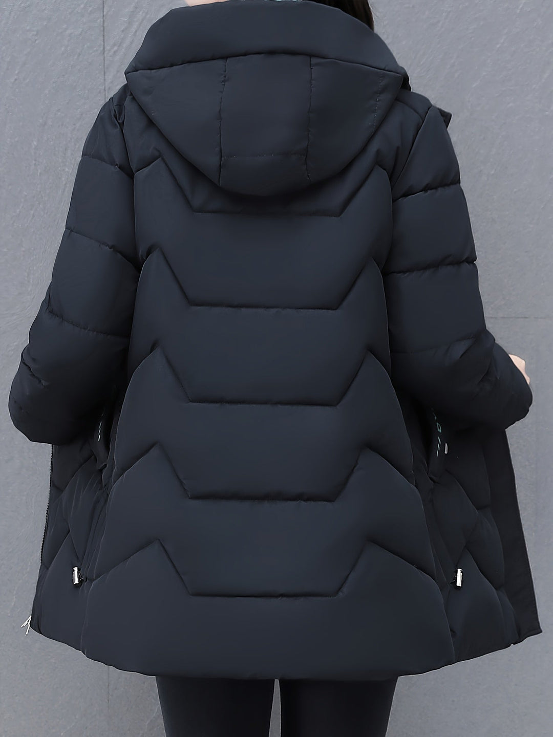 EB | Langes, lässiges Damen-Daunenjacke mit Kapuze
