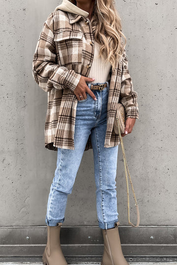 EB | Street Style Chic Karierte Jacke mit Kapuze