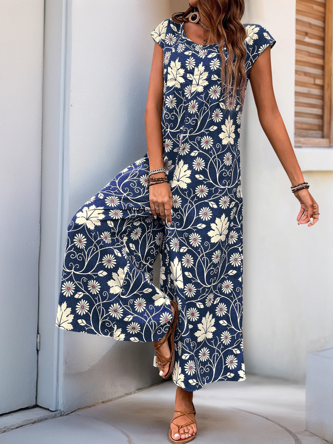 EB | Lockerer Jumpsuit mit Blumendruck