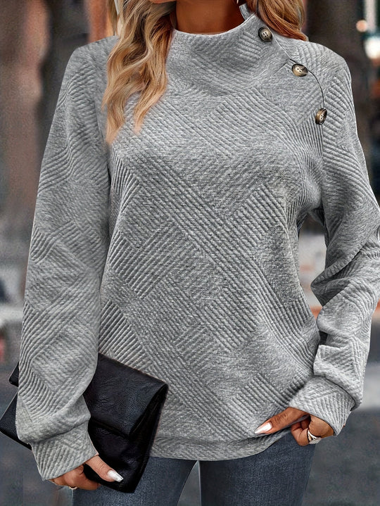 EB | Leichtgewicht Pullover mit Knopfdetails Polyester Stilvoll und Praktisch