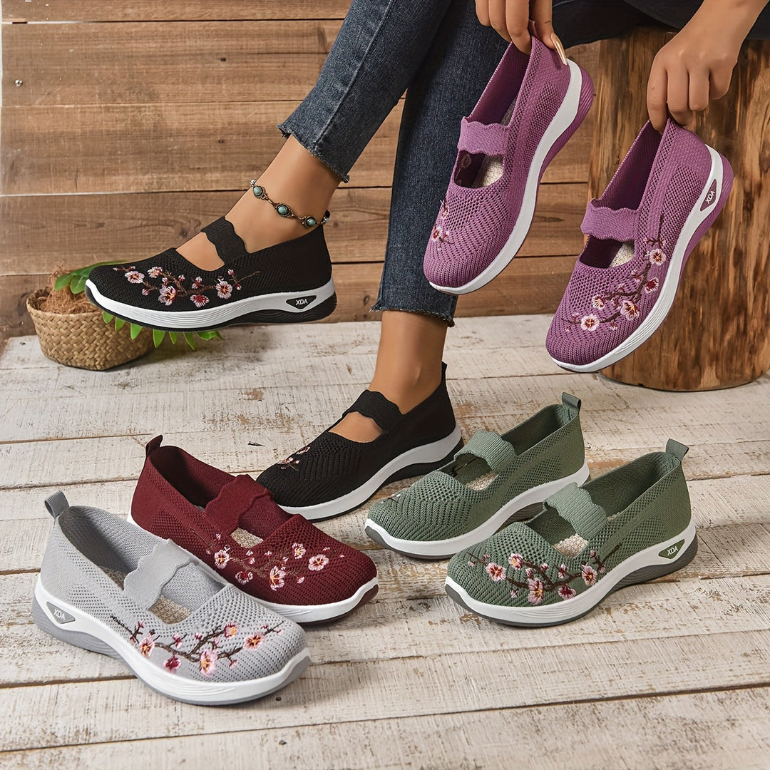 Blumenbestickte Mesh Slip-On Schuhe EB EB