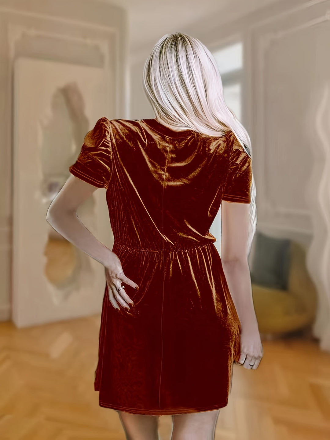 EB | Einfarbiges Samtkleid