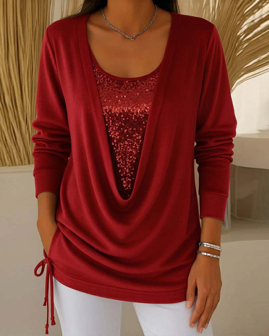EB | Top mit Kontrastfarben Im Zwei In Eins Look