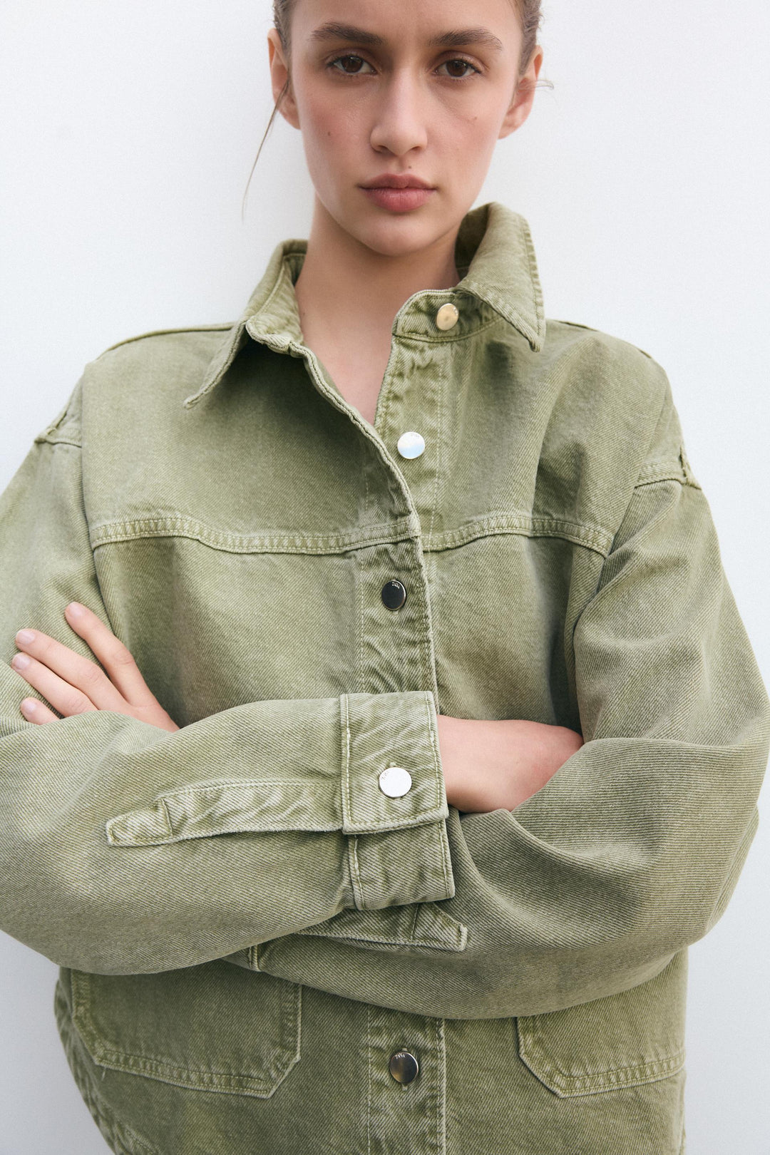 EB | Klassische Khaki Denim-Jacke für Den Alltag