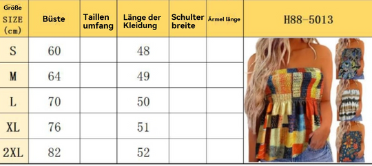 EB | Damenmode drucken sexy Tube Top aus der Schulter