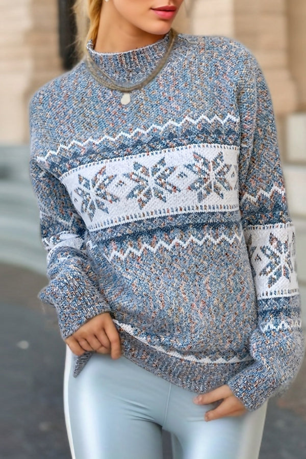 EB | Schicker Weihnachts-Turtleneck mit Schneeflockenpullover
