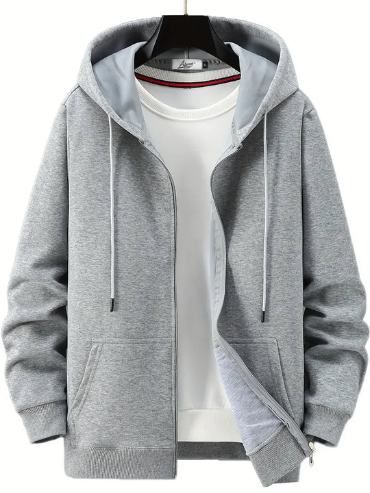 EB - Lässiger Herbst Full Zip Hoodie mit Kordelzug für Männer