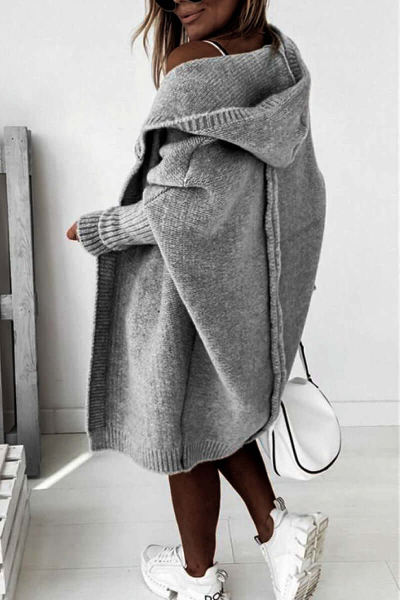 EB | Damen Strickkapuzenmantel