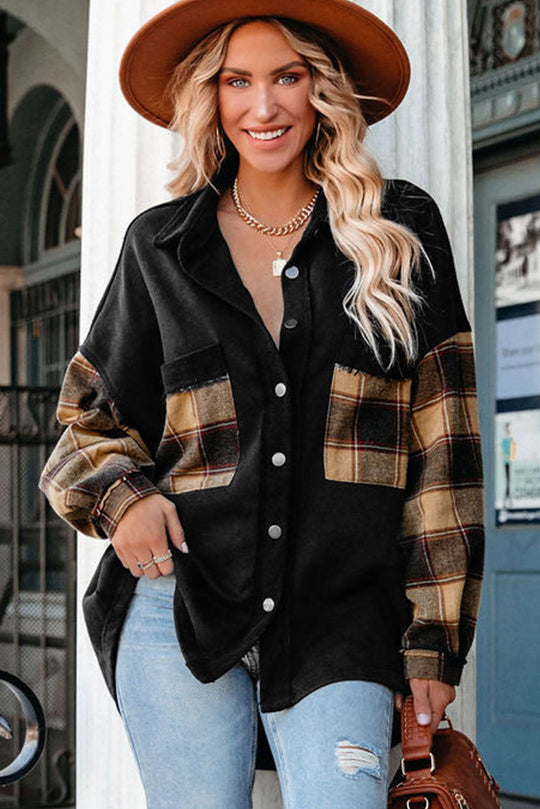 EB | Gepunktete Flanellhemden Polyester und Baumwolle Einzigartiger Look