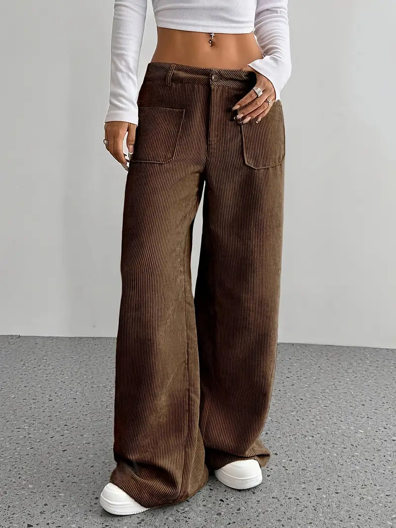 EB | Weite Cordhose für Damen Aus Baumwollmischung