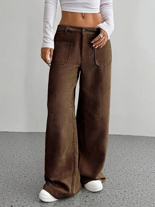 EB | Weite Cordhose für Damen Aus Baumwollmischung