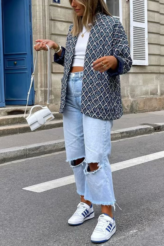 EB | Print Lockere leichte Baumwolljacke