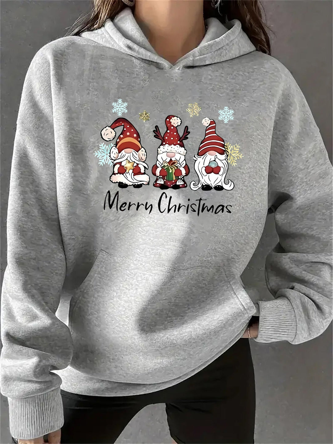 EB | Kapuzenpullover mit Weihnachtsdruck Baumwolle Weihnachtsmann Design
