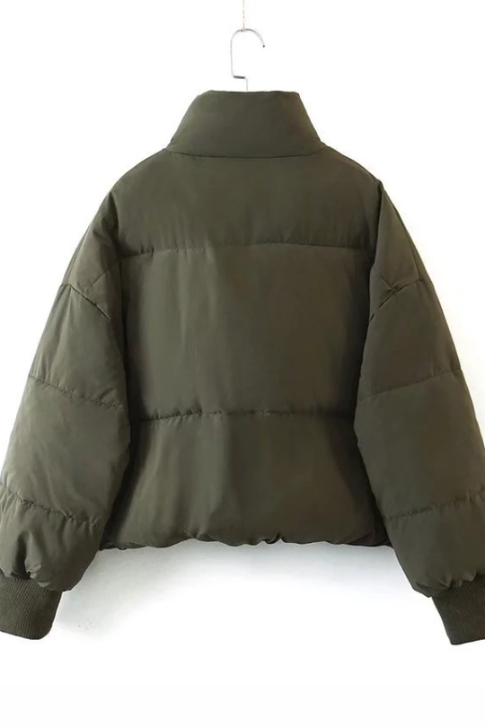 EB | Kragen Reißverschluss Tasche Dick Warm Baumwolljacke