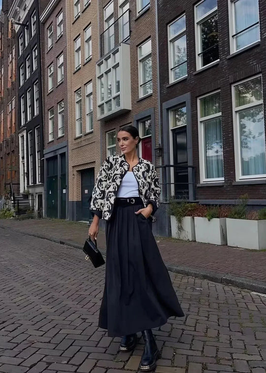 EB | Französische Stil bedruckte Baumwolljacke