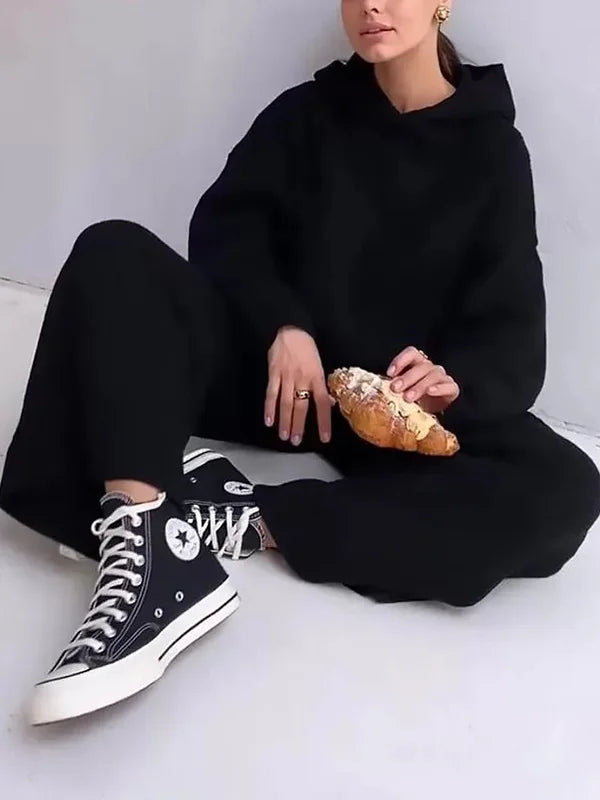 EB | Luxus Frau Hoodie Gestreiftes Set