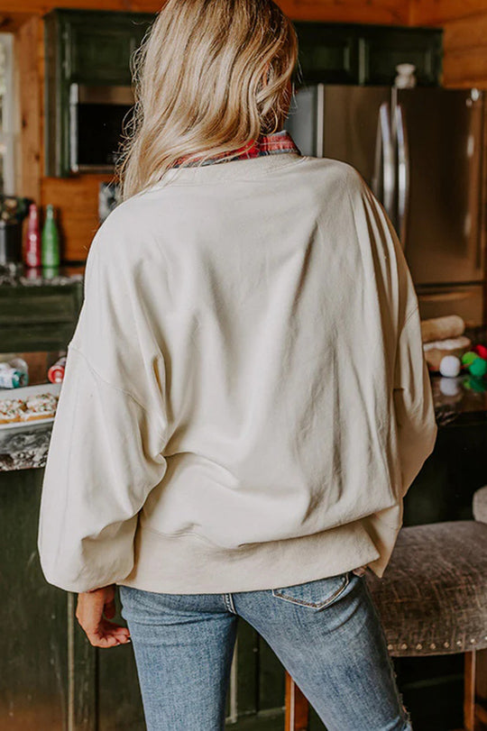 EB | Weihnachtsmann Pailletten Lässiges Lockeres Sweatshirt