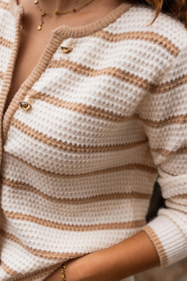 EB | gestreifter Rundhalsjacke