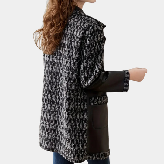 EB | Warmer schwarzer Damenmantel mit luxuriösem Finish