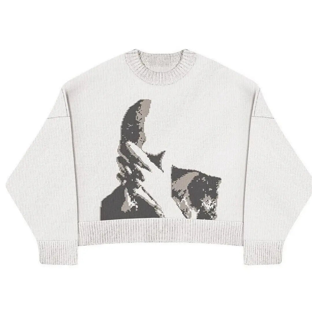 EB | Strickpullover mit Grafischem Motiv Weich und Warm Einzigartiges Design