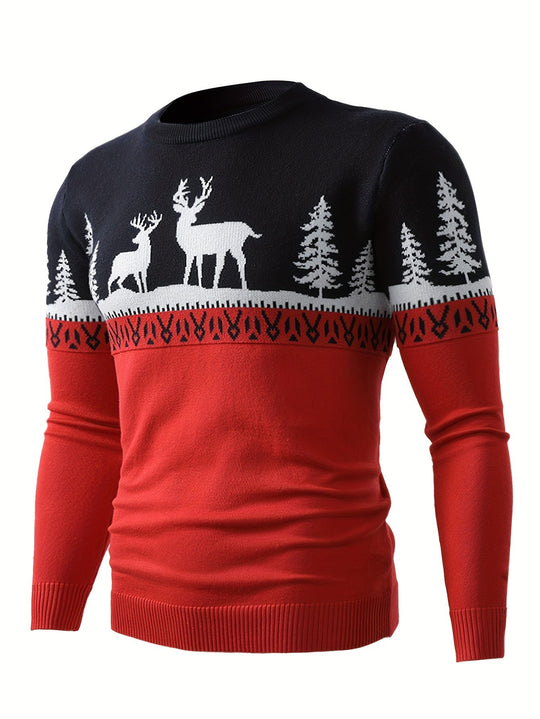 EB | Weihnachtsstrickjacke mit Rentiermotiv Baumwolle Festlich