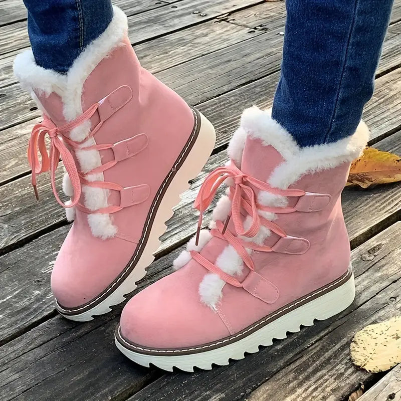 Rutschfeste Sohle mit Fell gefütterte Stiefel EB