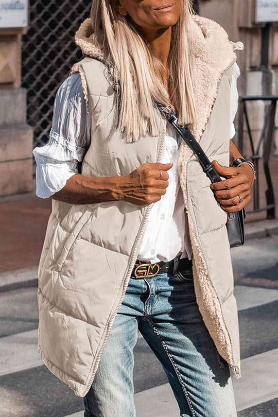 EB | Zip-Up Longline Kapuzenweste