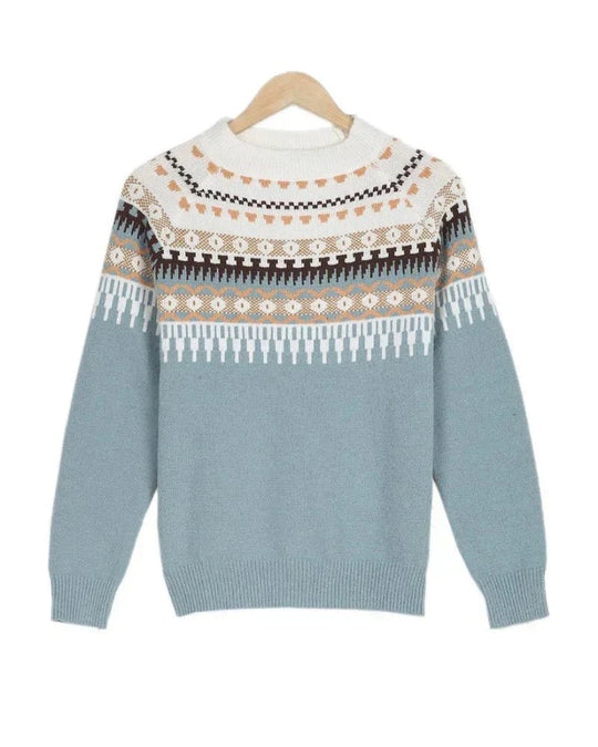 EB | Strickpullover mit Nordischem Muster Soft und Warm Zeitloser Stil