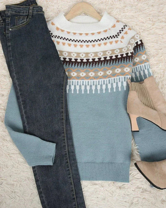 EB | Strickpullover mit Nordischem Muster Soft und Warm Zeitloser Stil