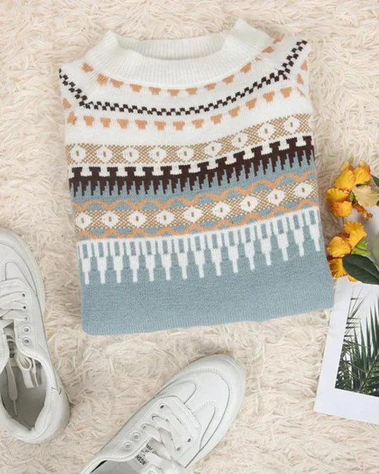 EB | Strickpullover mit Nordischem Muster Soft und Warm Zeitloser Stil