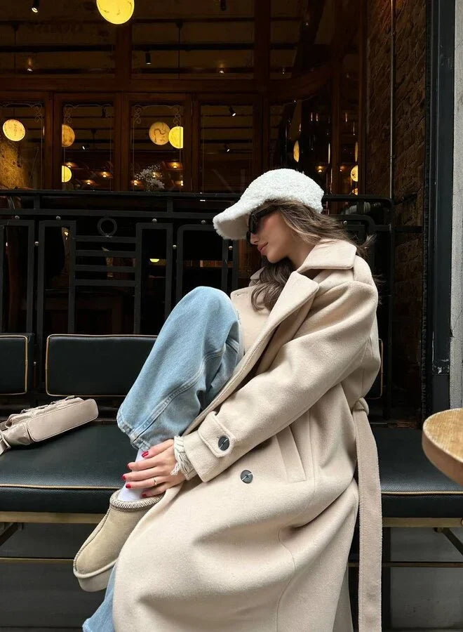 EB | Lange Jacke für Damen Elegantes Design Warme Winterjacke
