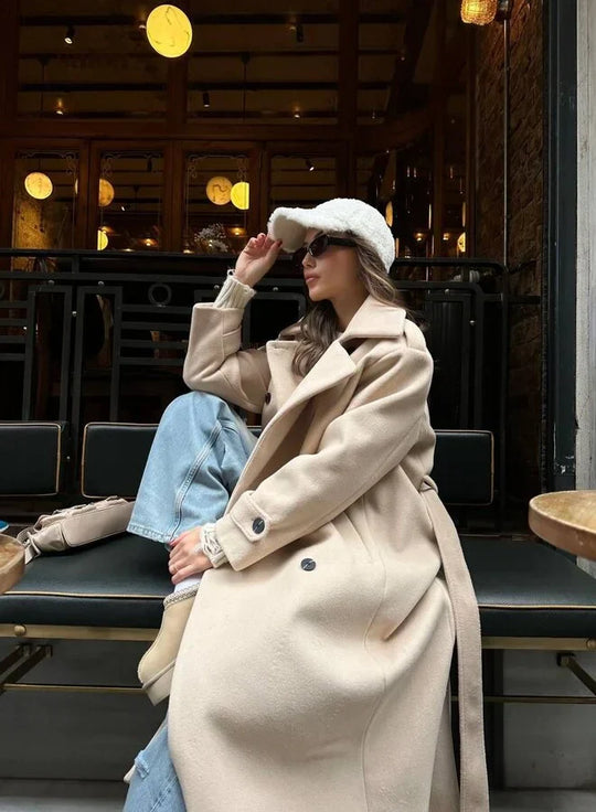 EB | Lange Jacke für Damen Elegantes Design Warme Winterjacke