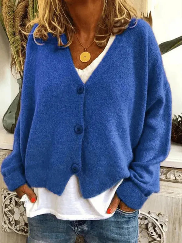 EB | Lockere Frauen Strickjacke Pullover