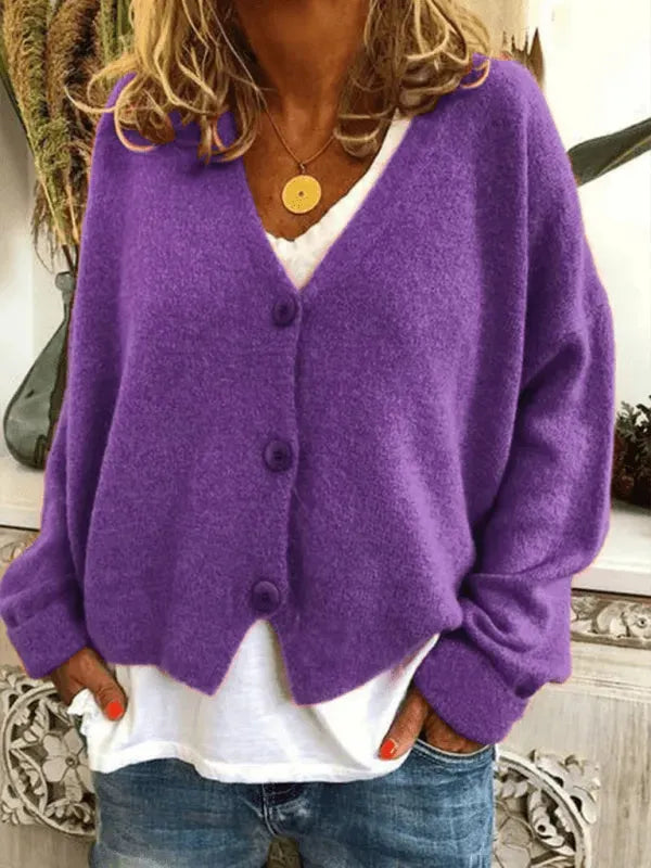 EB | Lockere Frauen Strickjacke Pullover