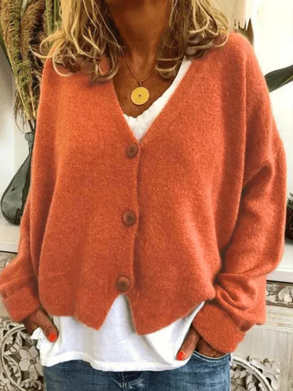 EB | Lockere Frauen Strickjacke Pullover