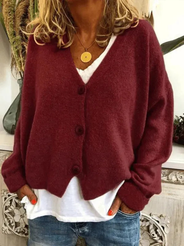 EB | Lockere Frauen Strickjacke Pullover