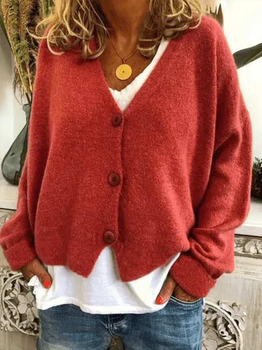 EB | Lockere Frauen Strickjacke Pullover