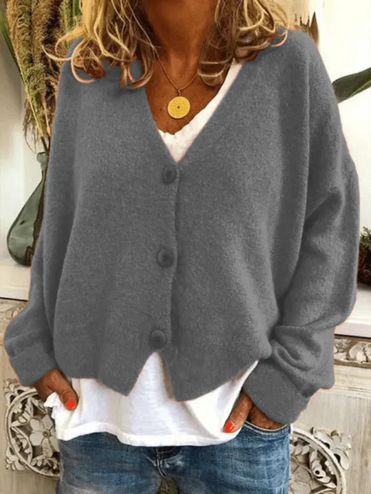EB | Lockere Frauen Strickjacke Pullover