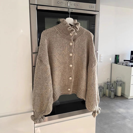 EB | Stilvoller Damen-Cardigan mit Knöpfen und Stylischem Kragen