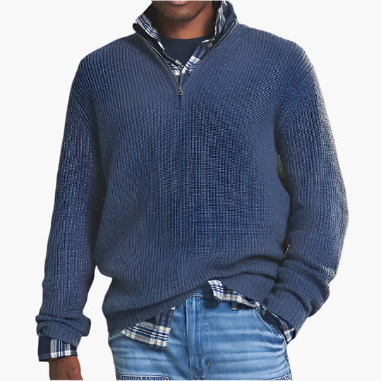 EB | Strickpullover mit Reißverschluss - Business Casual für Alltag & Büro