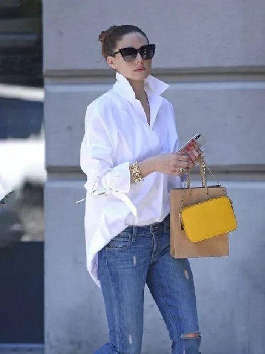 EB | Schicke, Oversized Bluse mit Knopfleiste für Damen