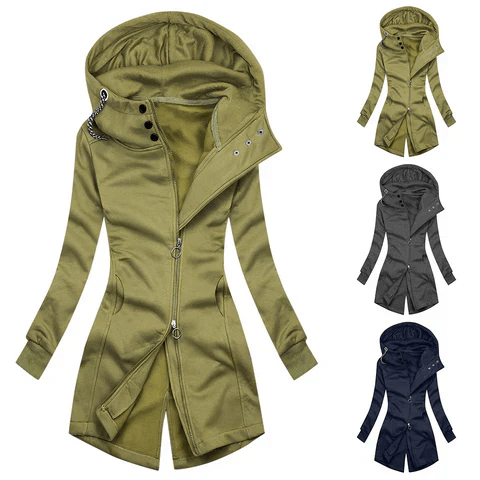 EB | Damen Slim Fit Hoodie mit hohem Kragen Jacke